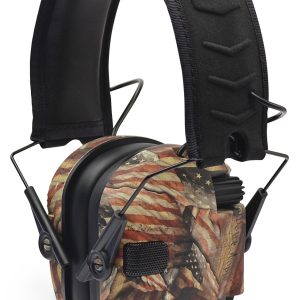 Walker's Razor Slim Electronic Muff 23 dB Over the Head USA Flag w/Black Polymer