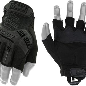 Mechanix Wear M-Pact Covert Black Fingerless Synthetic Leather Large TPR Closure