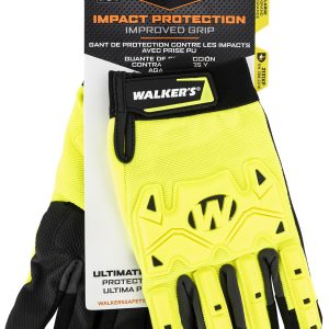 Walker's Impact Protection Black/Yellow Synthetic Leather Large Hook & Loop Closure