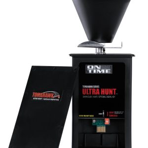 On Time Tomahawk Ultra Hunt Feeder Black Waterproof High-Impact Composite, Heavy Duty Motor, Dawn-Dusk Mode Operation, 4 Feed Times with 1-20 Second Duration, Universal Mount