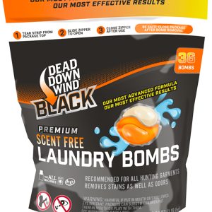 Dead Down Wind Black Premium Laundry Bombs Odor Eliminator Unscented Scent 36CT
