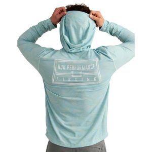 Huk Drift Performance Hoodie Long Sleeve Shirt Heron Blue S