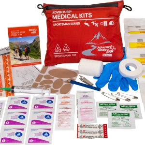 Adventure Medical Kits Sportsman 100 Medical Kit Treats Injuries/Illnesses Waterproof Red