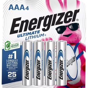 Energizer AAA Ultimate Lithium Silver 1.5V Lithium, Qty (4) Single Pack