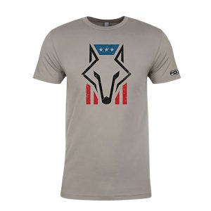 Foxpro Foxhead Flag Gray Cotton/Polyester Short Sleeve Small
