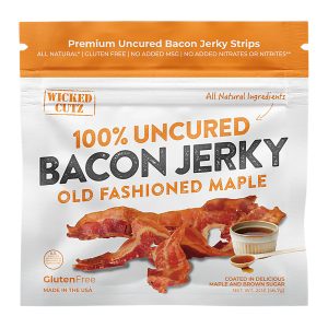 Wicked Cutz Old Fashioned Maple Bacon Jerky 2 Servings 10 Pack