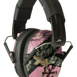 Walker's GWPFPM1PKMO Pro Low Profile Passive Muff 22 dB Over the Head Mossy Oak/Pink Polymer