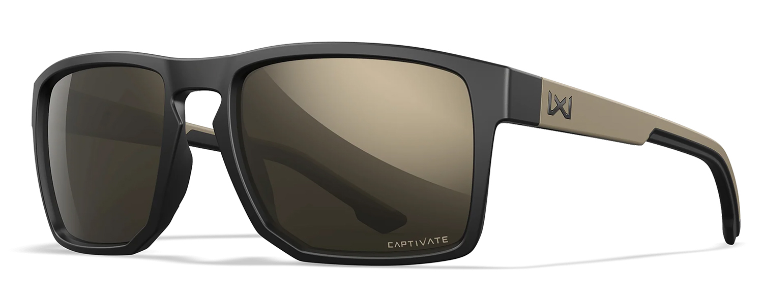 Wiley X Founder Tungsten Mirror Lens Polycarbonate Matte Black w/ Tan Frame