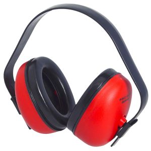Radians Def-Guard Muff Polymer 23 dB Over the Head Black/Red Adult 1 Pair