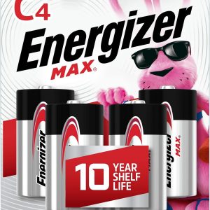 Energizer C Max Black & Silver 1.5V Alkaline, Qty (4) Single Pack