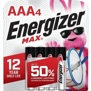 Energizer AAA Max Black/Silver 1.5V Alkaline Qty (4) Single Pack