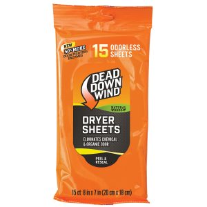 Dead Down Wind Dryer Sheets Cover Scent Natural Woods Scent Dryer Sheet 15 Per Pkg