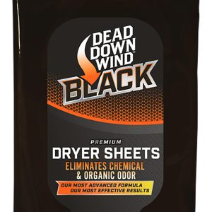 Dead Down Wind Black Premium Dryer Sheets Odor Eliminator Unscented Scent Dryer Sheet 40 Count