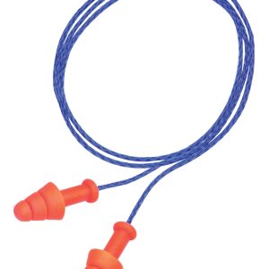 Howard Leight Corded Ear Plugs Smart Fit Foam 25 dB Behind the Neck Orange Ear Buds with Blue Cord Adult 2 Pair