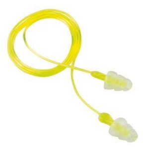 Peltor Sport Tri-Flange Corded Reusable Earplugs Neon Yellow 3 pair/pk