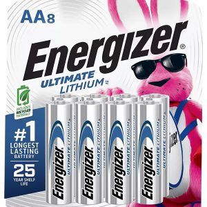Energizer L91SBP8H3 AA Ultimate Lithium Silver 1.5V Lithium, Qty (8) Single Pack