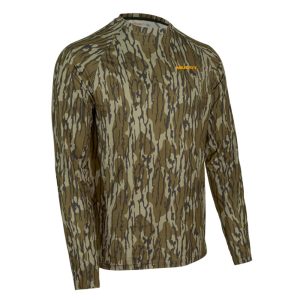 Muddy Base Layer Crew Long Sleeve Shirt Mossy Oak Bottomland L