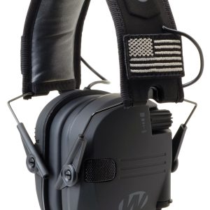 Walker's Razor Patriot Slim Electronic Muff 23 dB Over the Head Black w/Flag Patch Polymer